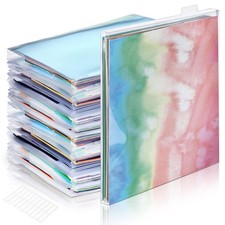 40 Set 12 x 12 Scrapbook Paper Storage Organizer Clear Top Loading Files Plas...