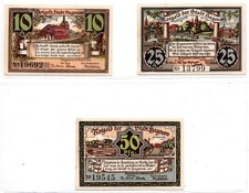1921 Germany Hagenow Notgeld 3 Note Set (3294)
