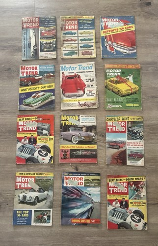 12 Vintage Issues Motor Trend Car Owners Magazine 1955-1962