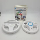 Nintendo Wii MARIO KART Game w 2 Steering Wheels BUNDLE