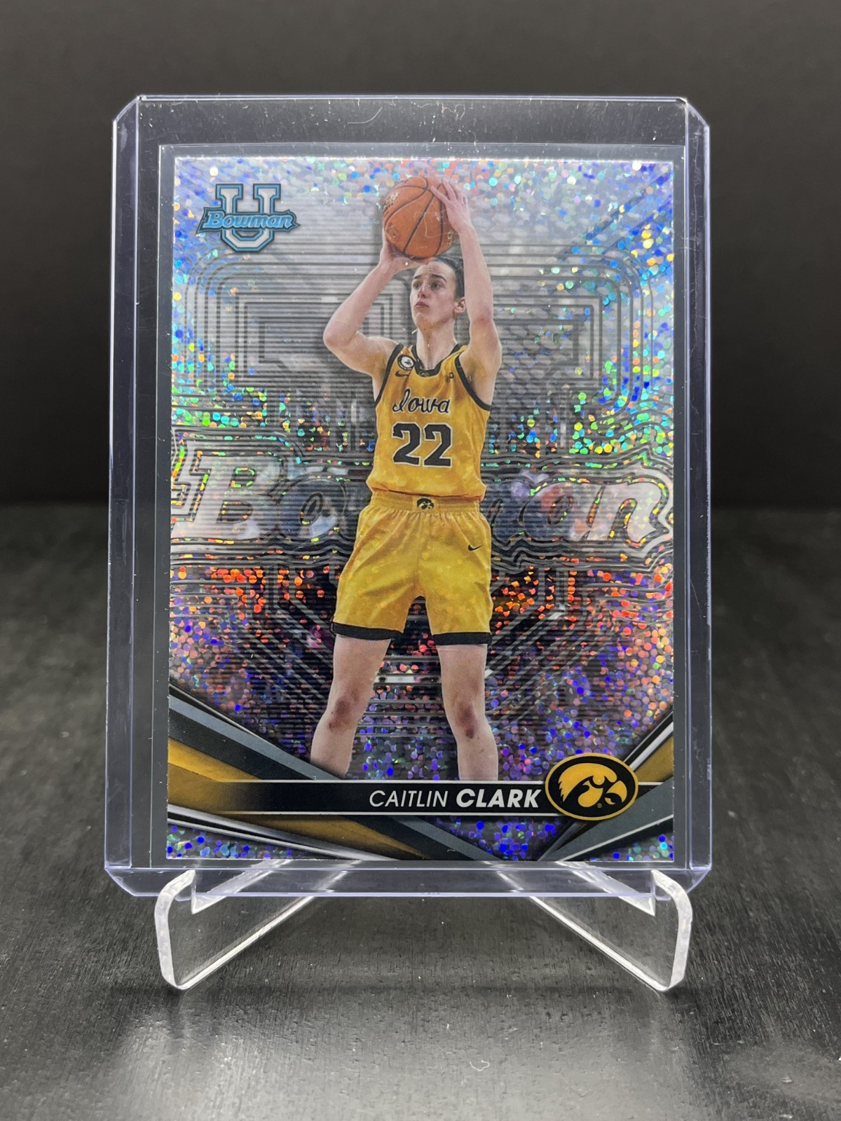 2022-23 Bowman University Best Basketball Caitlin Clark Speckle Refractor #50
