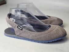 Teva Mush Frio Women's Shoes Size 8 Gray Canvas Slingback Sandals