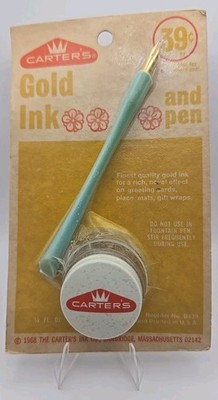 Vintage Carter s Gold Ink and Pen NOS Original Packaging 1968- Sealed- New