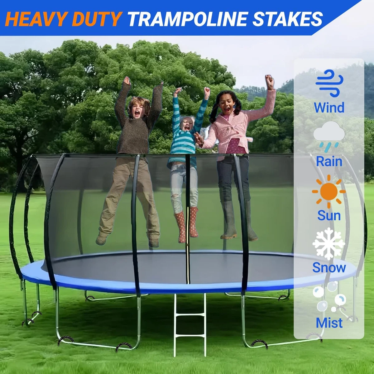 MASGAMES Trampolino Force 244 Cm Con Rete Di Sicurezza E Scala - Struttura Zincata, Adatto Ad Adulti E Bambini