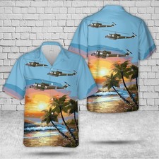 UH 1C Surfer Shark 161 174th Assault Helicopter Company 1971 Hawaiian Shirt