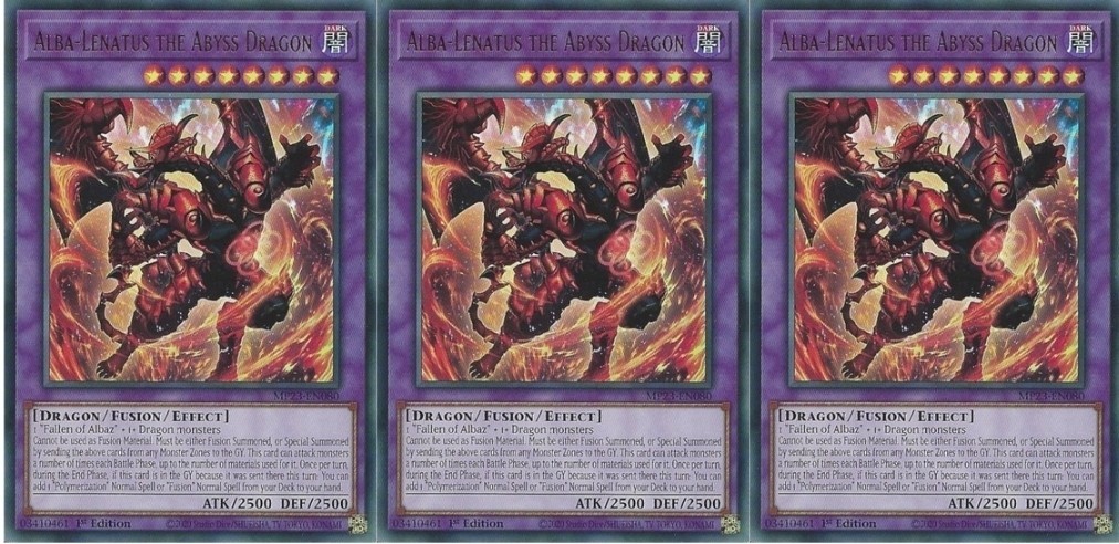 3X MP23-EN080 Alba-Lenatus the Abyss Dragon - Ultra Rare 1st Edition YuGiOh Card