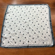 Slik Scarf Souvenir from Felix & Lucie Wine Lock & Key Pattern 22 x 22 Square