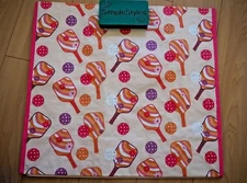 Pickle Ball Pink Yellow Retro Durable Reusable Farmers Market Gift Bag NEW