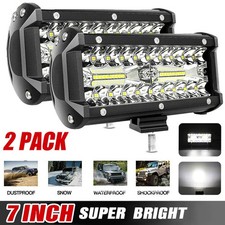 2x 7Inch LED Work Light Bar Flood Spot Combo Pod Offroad Fog Driving ATV Truck