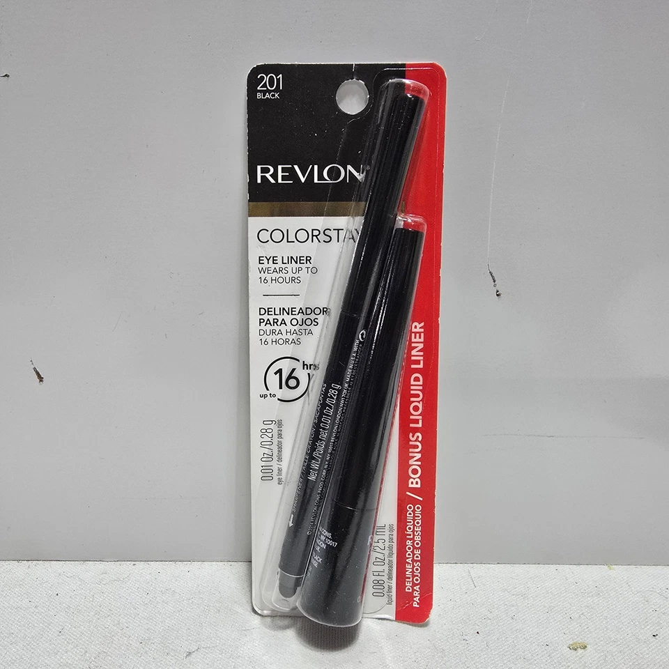 LOT of 4 - REVLON Colorstay Eyeliner Crayon + Bonus Liquid Liner - 201 Black - Image 2 of 3
