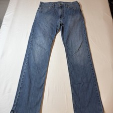 Men's Carhartt Jeans 33x34 Blue Relaxed Fit Straight Leg Denim Workwear