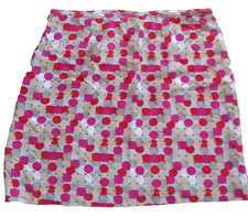 ESPRIT GIRLS JUNIOR  SKIRT PINK KHAKI DOT 100% RAYON SIZE 11/12  NEW