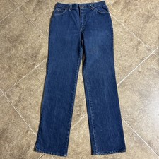 VTG Ms. Lee Riders Jeans Women  s 32x33 Blue Talon Zipper Straight Leg USA Sz 14