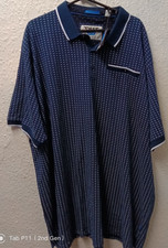 D555 Blu Polo Shirt Size 6XL NWT Navy Blue White And Red Pattern