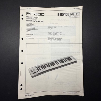 VINTAGE ROLAND PC-200 SERVICE NOTES FIRST EDITION