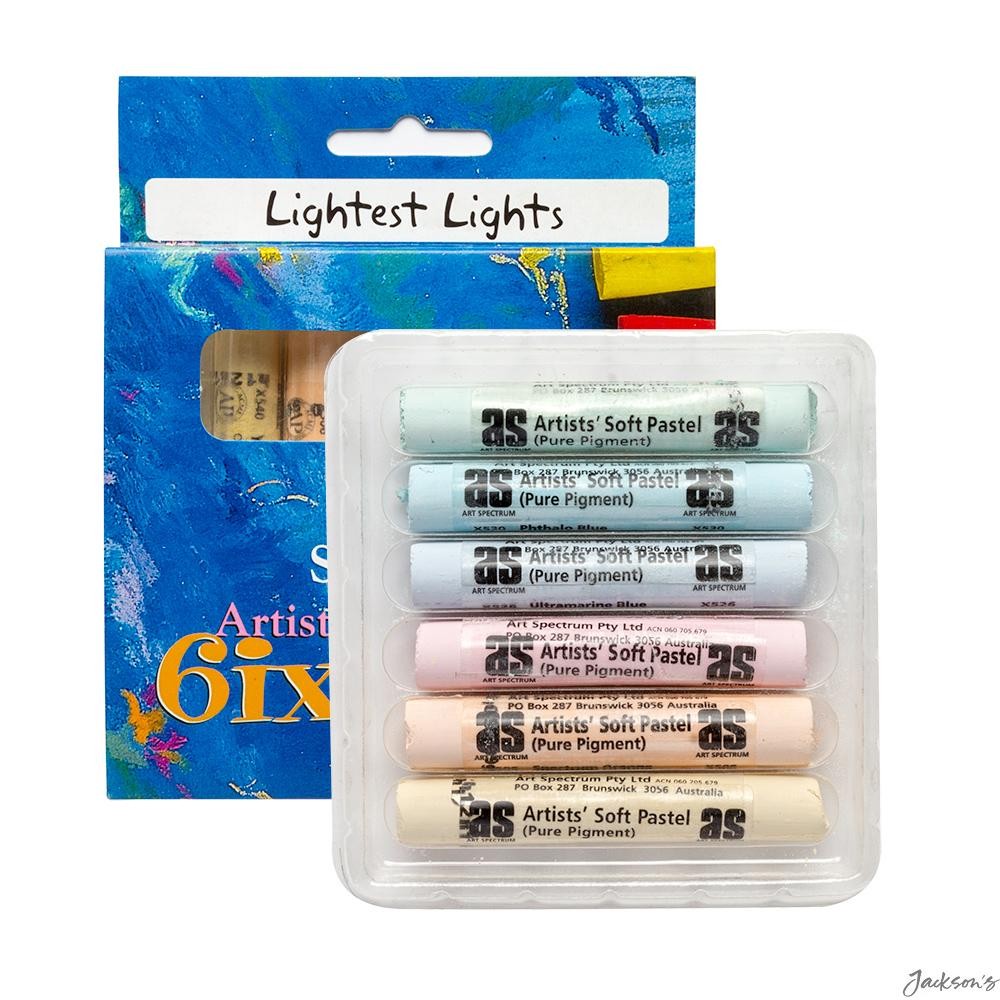 Art Spectrum Soft Pastel Set Pure Pigment 70x12mm 6 Pack Lightest Lights