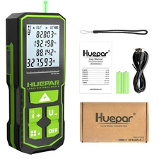 Huepar 330FT Green Laser Measuring Tool with Angle Sensor, ±1/16in (±1