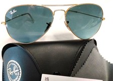 RAY-BAN RB3025 LARGE METAL AVIATOR SUNGLASSES- ARISTA GOLD / BLUE 58/14 135