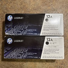 2 HP 12A Q2612A Black Toner Cartridge- OEM GENUINE - NEW SEALED