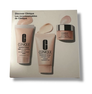 #ad Clinique Discover Clinique 3 Piece Set Moisture Surge New in box $9.55