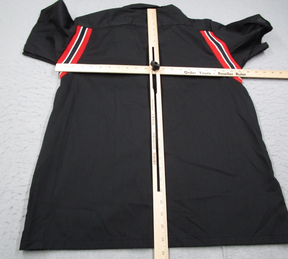 Camisa Hilton vintage para hombre mediana 15 negra abotonada manga corta bolos EE. UU. Foto 4 de 4