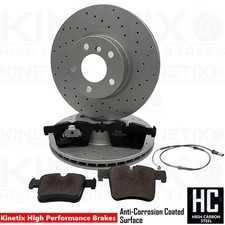 FÜR BMW X3 35d F25 VORNE GELOCHT PERFORMANCE BREMSSCHEIBEN BELÄGE DRAHT SENSOR 328mm