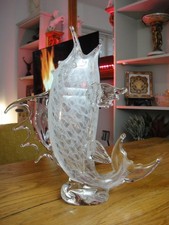 Luxus Skulptur Fisch Kristall Vase Glas Kunst Murano Stil Figur Edel Blumenvase