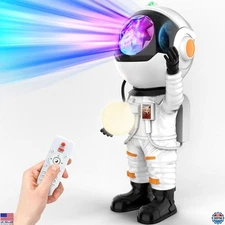 Astronaut Galaxy Projector LED Night Light, Timer & Remote, Room Decor Gift