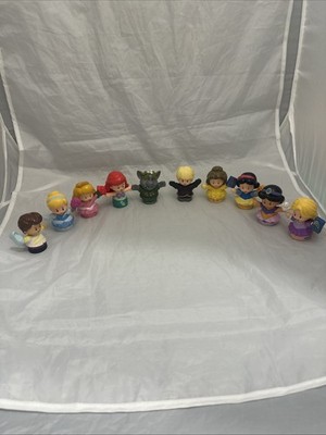 Lot Of 10 Fisher Price Little People Disney Cinderella Ariel Jasmine Rapunzel +