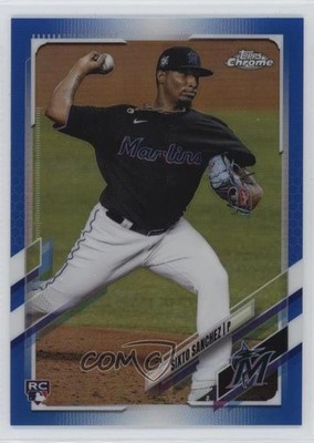 2021 Topps Chrome Blue Refractor 135/150 Sixto Sanchez #193 Rookie RC sy5