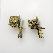 Lot Of 2 - Skull  Snake Head Design Brass Tattoo Machine