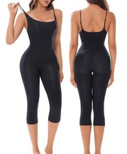 Full Body Shapewear Seamless Tummy Control Sheer Bodysuits Womens Scoop Neck ...