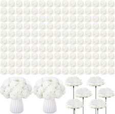 400 Pcs White Silk Roses for Weddings, DIY Decor  Party Centerpieces