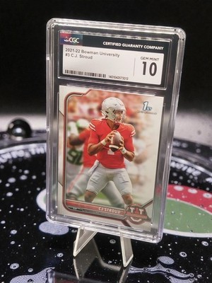 CJ Stroud 2021 Bowman University Prospects #3 CGC 10 1st Bowman GEM-MT CGC 10