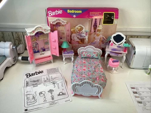 1998 BARBIE BEDROOM PLAYSET - 67552-92 - ORIGINAL BOX -FOR FOLDING PRETTY HOUSE