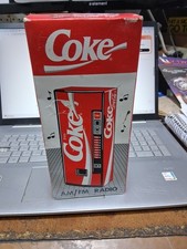NEW VINTAGE 1989 COKE VENDING MACHINE AM/FM RADIO NOVELTY SODA BOX NEVER USED 