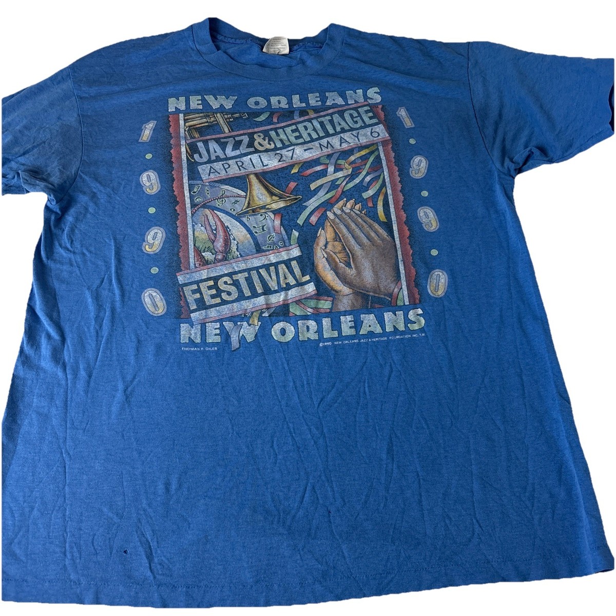 Vintage 1990 New Orleans JAZZ/ HERITAGE FESTIVAL T-Shirt HANES XL