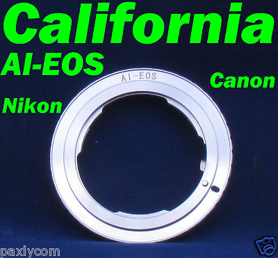 Nikon AI Lens to Canon EF EOS Adapter Rebel XT, XTi, Xs, Xsi, T1i, T2i DC101 550