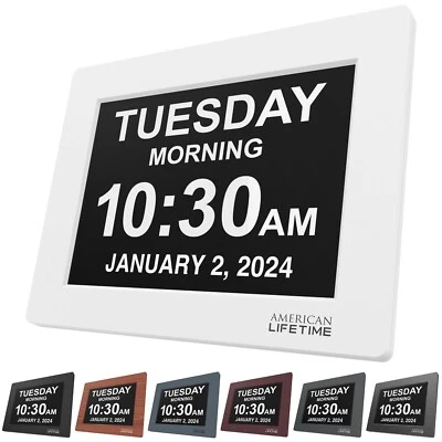 American Lifetime Large LCD Digital Clock Wall Alarm Date Seniors BEST Dementia