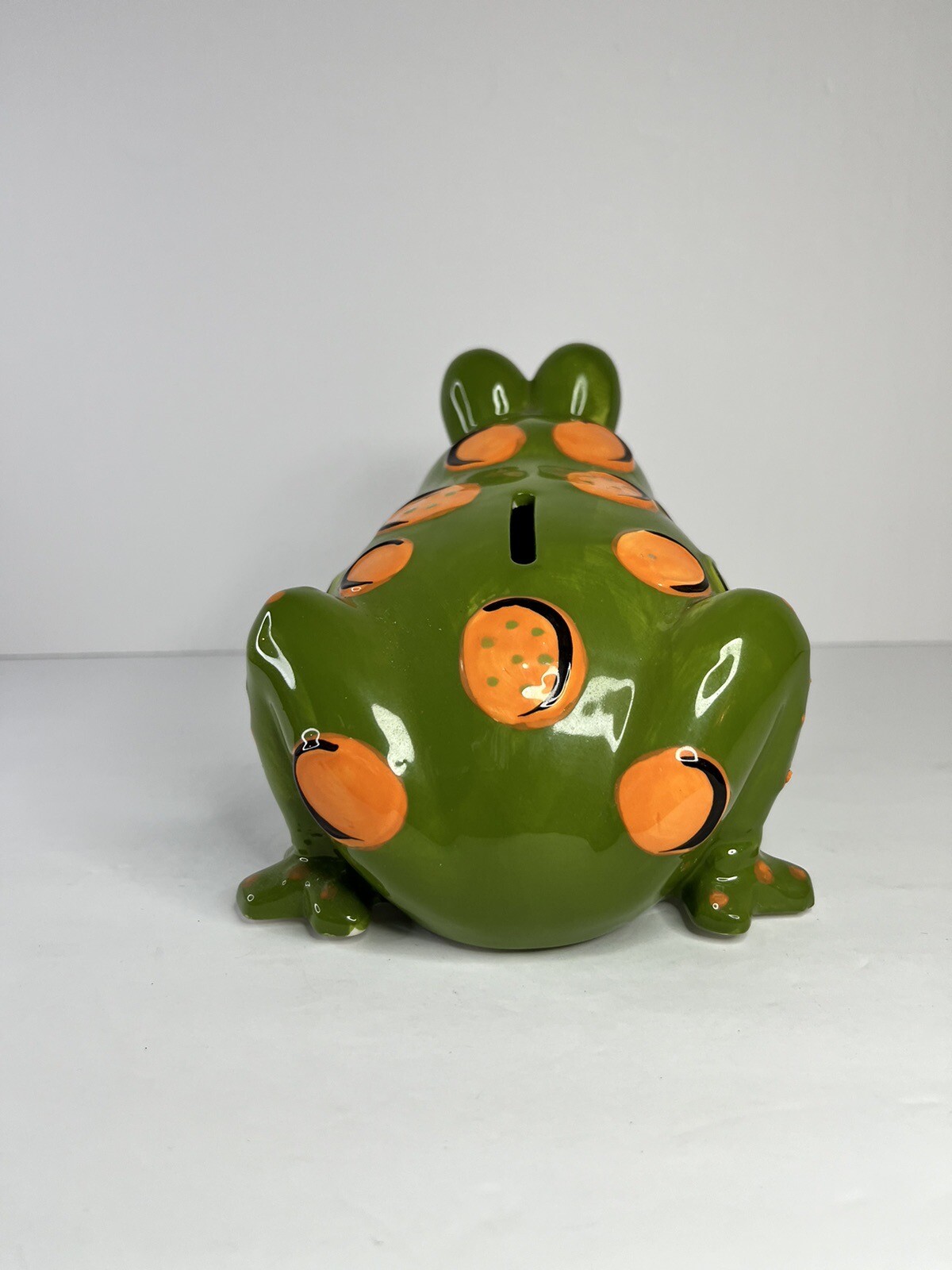 Bella Casa Frog Froggy Coin Bank Home Decor Ceramic Big Eyes