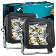 Luces LED Nilight Pod 2 piezas 3 pulgadas 4 LED haz de inundación luces cuadradas de trabajo de conducción