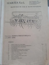 Marzia Catalogo Uso e Manutenzione  SPS SPSC seminatrice portata COPIA CARTACEO