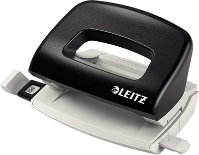 Leitz Mini Büro Locher Aus Metall, Kleiner Locher Für 10 Blatt, Anschlagschiene 
