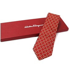 Authentic Salvatore Ferragamo Silk Necktie Used A Rank Salvatore Ferragamo 