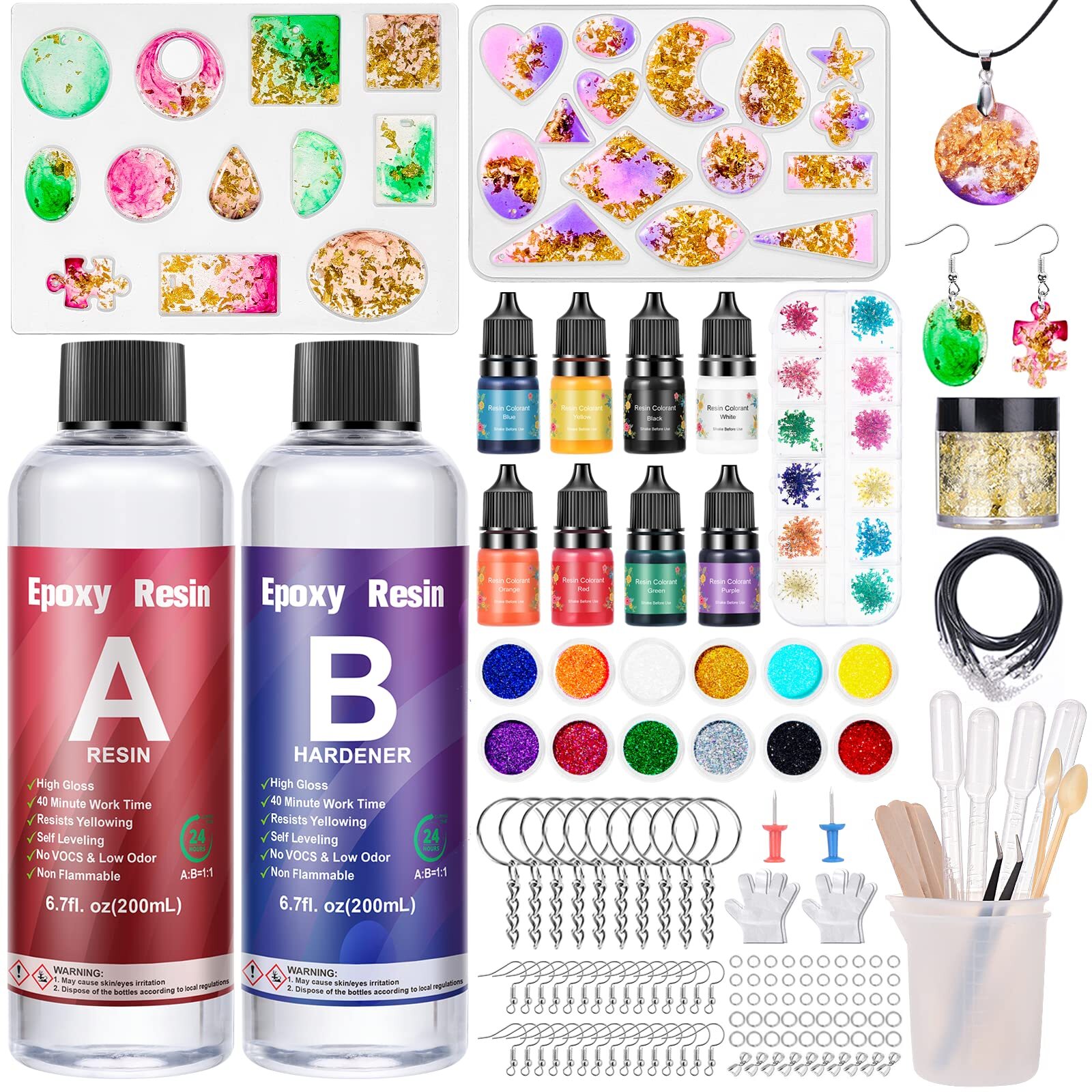 OFCIIN Resina Epossidica Trasparente Kit 400ml Kit Resina Epossidica Completo...