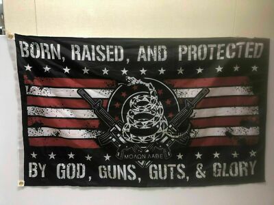 3x5 Dont Tread on me Trump 2024 Flag 2nd Amendment Protected Guns God Guts Flags