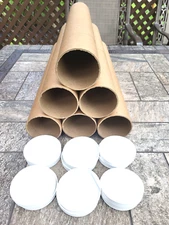 3" x 19 1/2" Kraft Mailing Shipping Tubes With Plastic End Caps