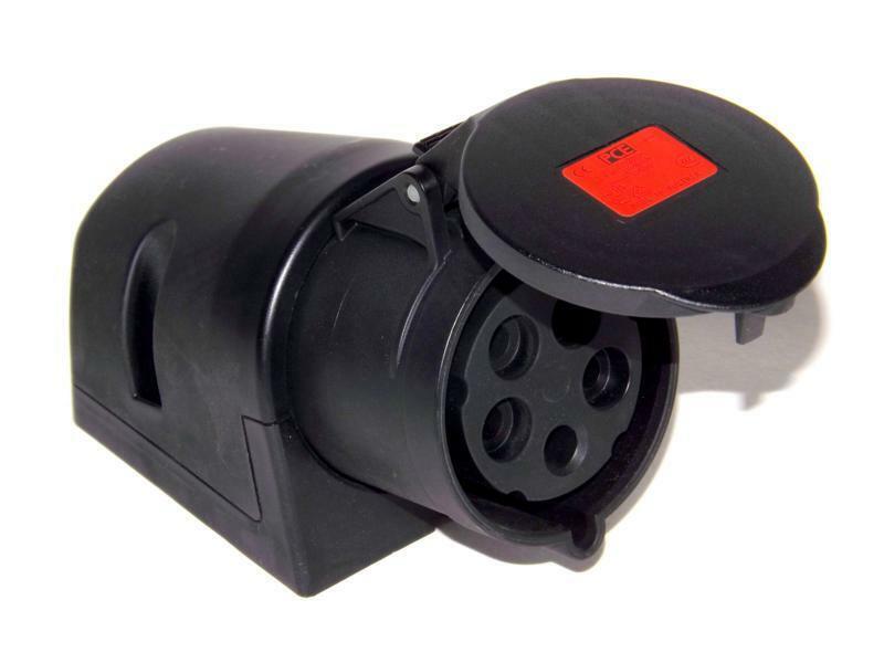 PCE 32A CEE Stecker 5-Polig - IP44 Schwarz | Für 400V Starkstromanschlüsse