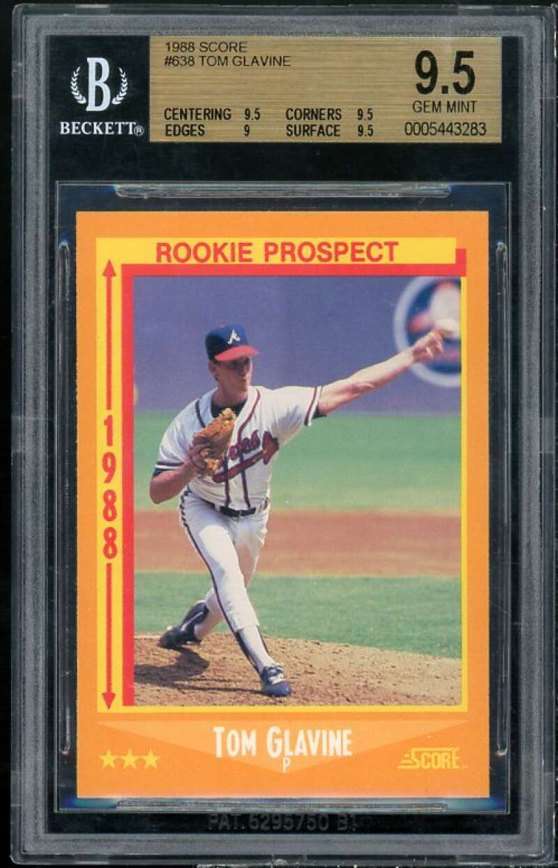 Tom Glavine Rookie Card 1988 Score #638 BGS 9.5 (9.5 9.5 9 9 9.5)