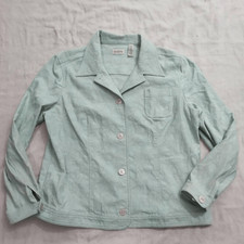Classic Elements Soft Green Embroidered Jacket Sz Xl 4248